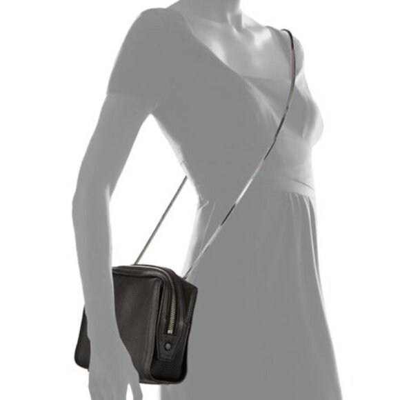 New with Tags 3.1 Philip Lim "Soleil Mini Zip Crossbody", Black Leather Nickel - Picture 10 of 10
